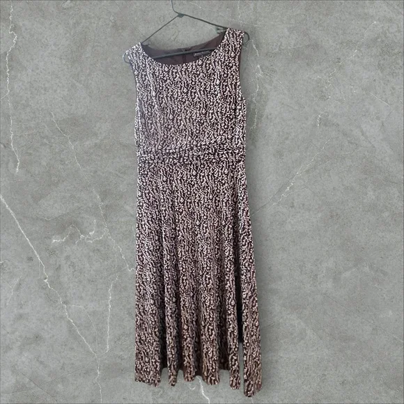 Jessica Howard Brown and Black Midi Dress Size 12 EXCELLENT CONIDITION - Picture 1 of 6